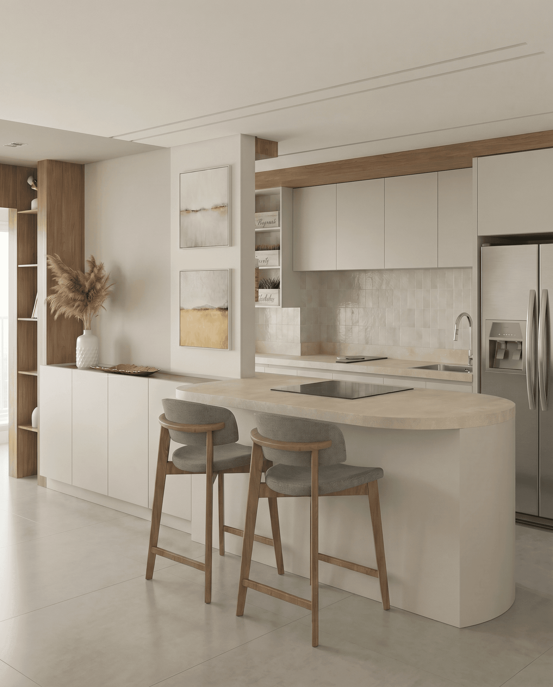 Marina Colin — cozinha com ilha curva